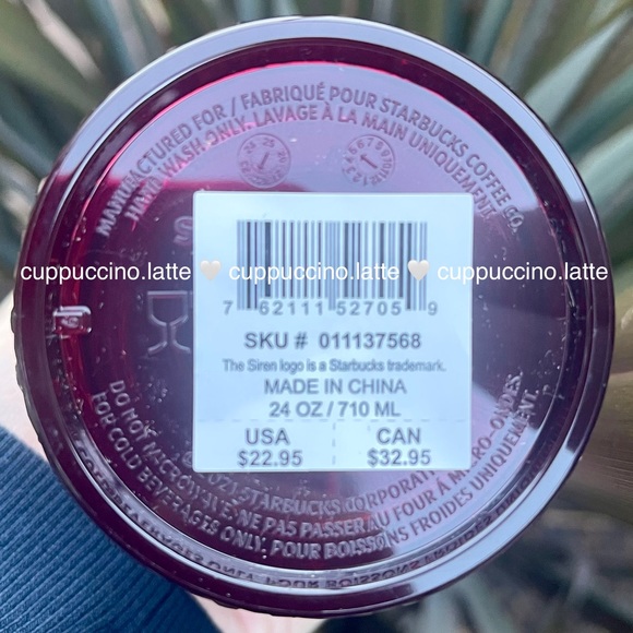 🍷NWT❤️Starbucks 2022 Holiday ‘Merlot’ Wine Burgundy Red Jeweled Venti Tumbler - Picture 6 of 10